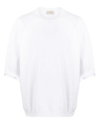 weißes T-Shirt mit einem Rundhalsausschnitt von Maison Flaneur