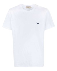 weißes T-Shirt mit einem Rundhalsausschnitt von MAISON KITSUNÉ