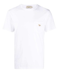 weißes T-Shirt mit einem Rundhalsausschnitt von MAISON KITSUNÉ