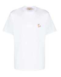 weißes T-Shirt mit einem Rundhalsausschnitt von MAISON KITSUNÉ