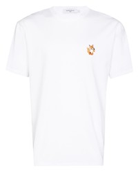 weißes T-Shirt mit einem Rundhalsausschnitt von MAISON KITSUNÉ