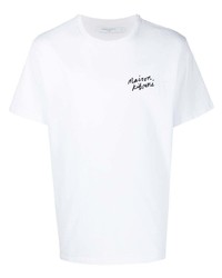 weißes T-Shirt mit einem Rundhalsausschnitt von MAISON KITSUNÉ