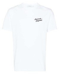 weißes T-Shirt mit einem Rundhalsausschnitt von MAISON KITSUNÉ