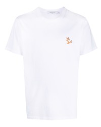 weißes T-Shirt mit einem Rundhalsausschnitt von MAISON KITSUNÉ