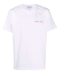 weißes T-Shirt mit einem Rundhalsausschnitt von Maison Labiche