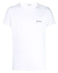 weißes T-Shirt mit einem Rundhalsausschnitt von Maison Labiche