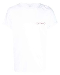 weißes T-Shirt mit einem Rundhalsausschnitt von Maison Labiche