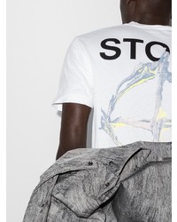 weißes T-Shirt mit einem Rundhalsausschnitt von Stone Island