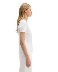 weißes T-Shirt mit einem Rundhalsausschnitt von Marc O'Polo