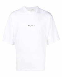 weißes T-Shirt mit einem Rundhalsausschnitt von Marni