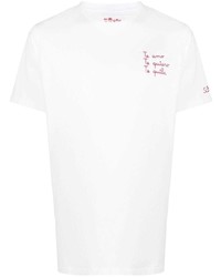 weißes T-Shirt mit einem Rundhalsausschnitt von MC2 Saint Barth