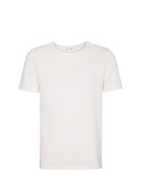 weißes T-Shirt mit einem Rundhalsausschnitt von Merz b.Schwanen