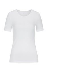 weißes T-Shirt mit einem Rundhalsausschnitt von MEY