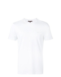 weißes T-Shirt mit einem Rundhalsausschnitt von Michael Kors Collection