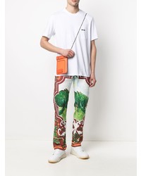 weißes T-Shirt mit einem Rundhalsausschnitt von MSGM