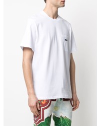 weißes T-Shirt mit einem Rundhalsausschnitt von MSGM