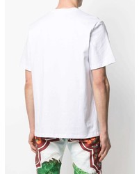 weißes T-Shirt mit einem Rundhalsausschnitt von MSGM