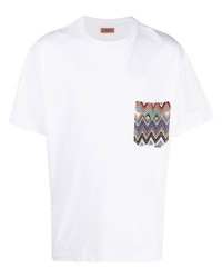 weißes T-Shirt mit einem Rundhalsausschnitt von Missoni