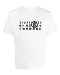 weißes T-Shirt mit einem Rundhalsausschnitt von MM6 MAISON MARGIELA