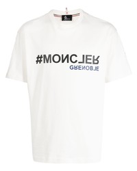 weißes T-Shirt mit einem Rundhalsausschnitt von MONCLER GRENOBLE