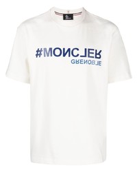 weißes T-Shirt mit einem Rundhalsausschnitt von MONCLER GRENOBLE