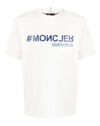 weißes T-Shirt mit einem Rundhalsausschnitt von MONCLER GRENOBLE