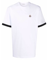 weißes T-Shirt mit einem Rundhalsausschnitt von Moncler