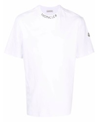 weißes T-Shirt mit einem Rundhalsausschnitt von Moncler