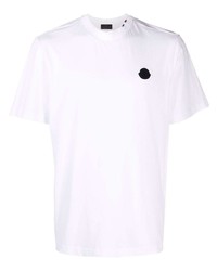 weißes T-Shirt mit einem Rundhalsausschnitt von Moncler