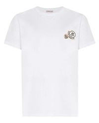 weißes T-Shirt mit einem Rundhalsausschnitt von Moncler