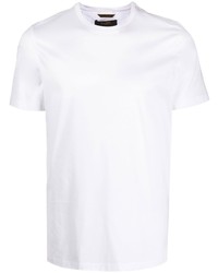 weißes T-Shirt mit einem Rundhalsausschnitt von Moorer