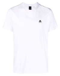 weißes T-Shirt mit einem Rundhalsausschnitt von Moose Knuckles