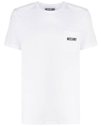 weißes T-Shirt mit einem Rundhalsausschnitt von Moschino