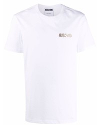 weißes T-Shirt mit einem Rundhalsausschnitt von Moschino