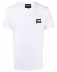 weißes T-Shirt mit einem Rundhalsausschnitt von Moschino