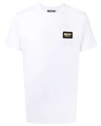 weißes T-Shirt mit einem Rundhalsausschnitt von Moschino