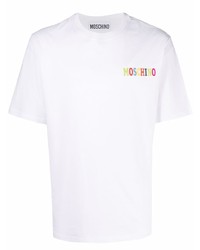 weißes T-Shirt mit einem Rundhalsausschnitt von Moschino