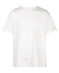 weißes T-Shirt mit einem Rundhalsausschnitt von Mostly Heard Rarely Seen