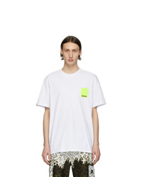 weißes T-Shirt mit einem Rundhalsausschnitt von MSGM