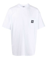 weißes T-Shirt mit einem Rundhalsausschnitt von MSGM