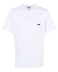 weißes T-Shirt mit einem Rundhalsausschnitt von MSGM