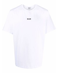 weißes T-Shirt mit einem Rundhalsausschnitt von MSGM