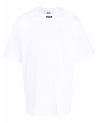 weißes T-Shirt mit einem Rundhalsausschnitt von MSGM