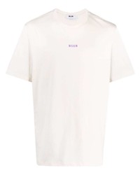 weißes T-Shirt mit einem Rundhalsausschnitt von MSGM