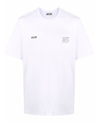 weißes T-Shirt mit einem Rundhalsausschnitt von MSGM