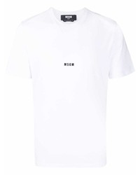 weißes T-Shirt mit einem Rundhalsausschnitt von MSGM