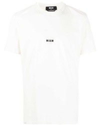 weißes T-Shirt mit einem Rundhalsausschnitt von MSGM