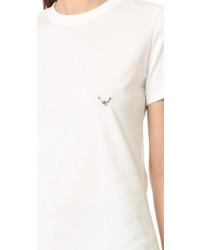 weißes T-Shirt mit einem Rundhalsausschnitt von Thierry Mugler