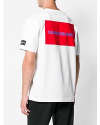 weißes T-Shirt mit einem Rundhalsausschnitt von Calvin Klein Jeans