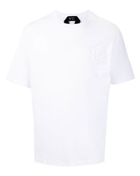 weißes T-Shirt mit einem Rundhalsausschnitt von N°21